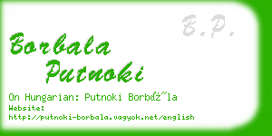 borbala putnoki business card